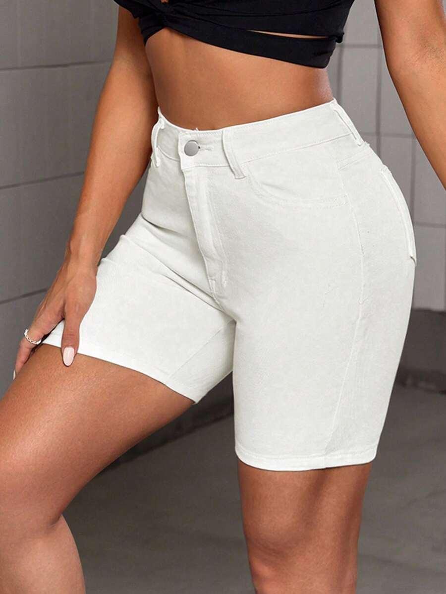 BIAŁE SPODENKI JEANS