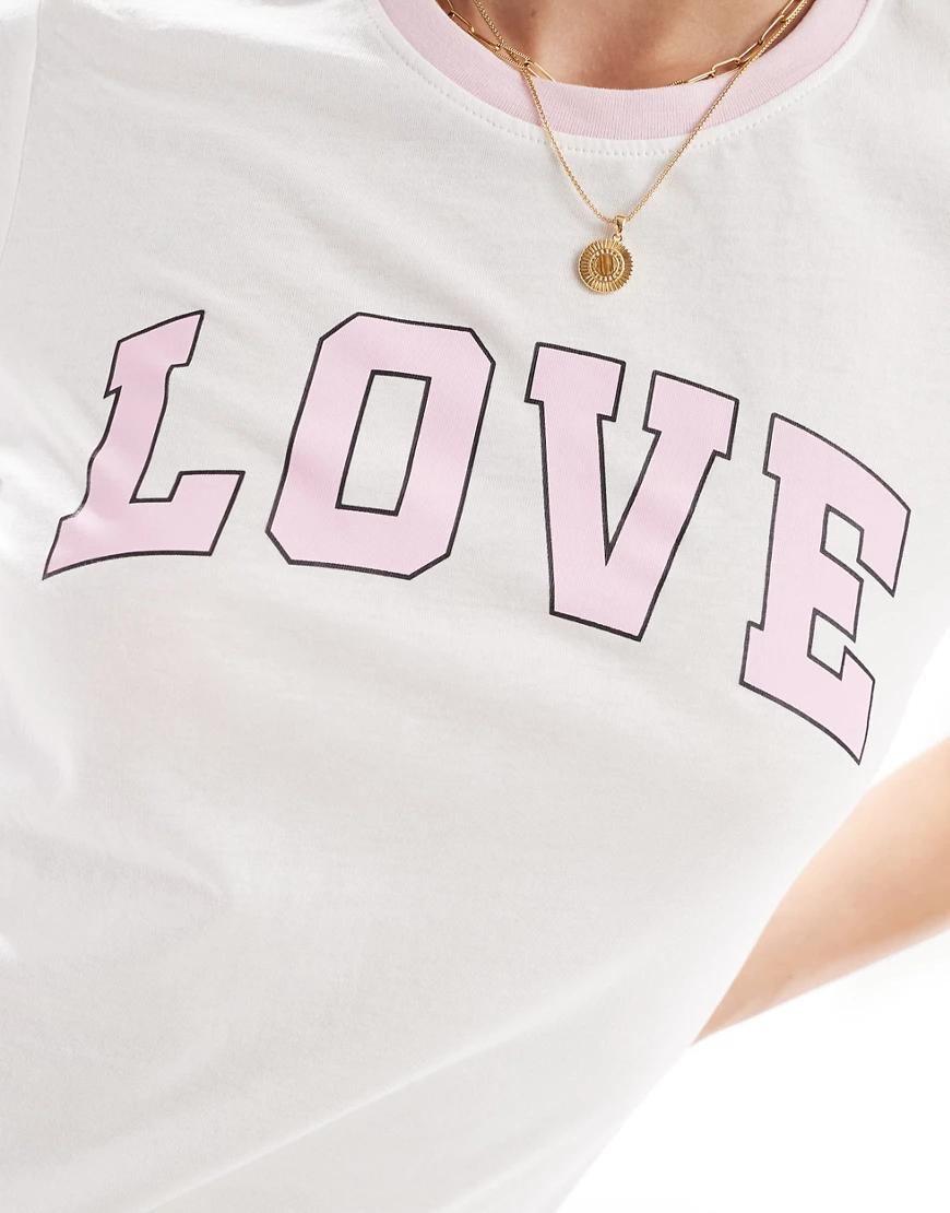 klasyczna koszulka t-shirt lamówka napis Love