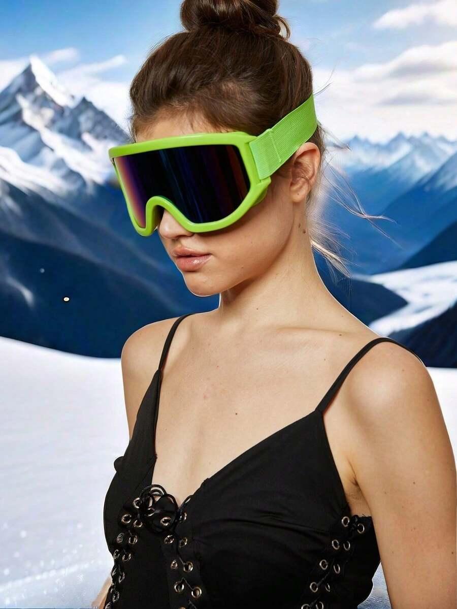 zielone okulary narciarskie