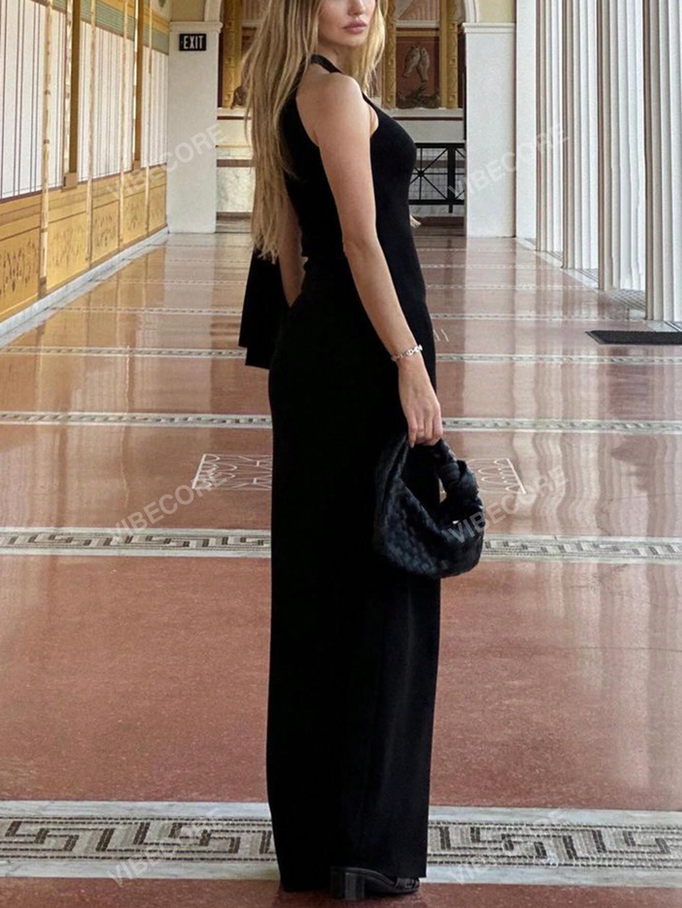 CZARNA MAXI SUKIENKA