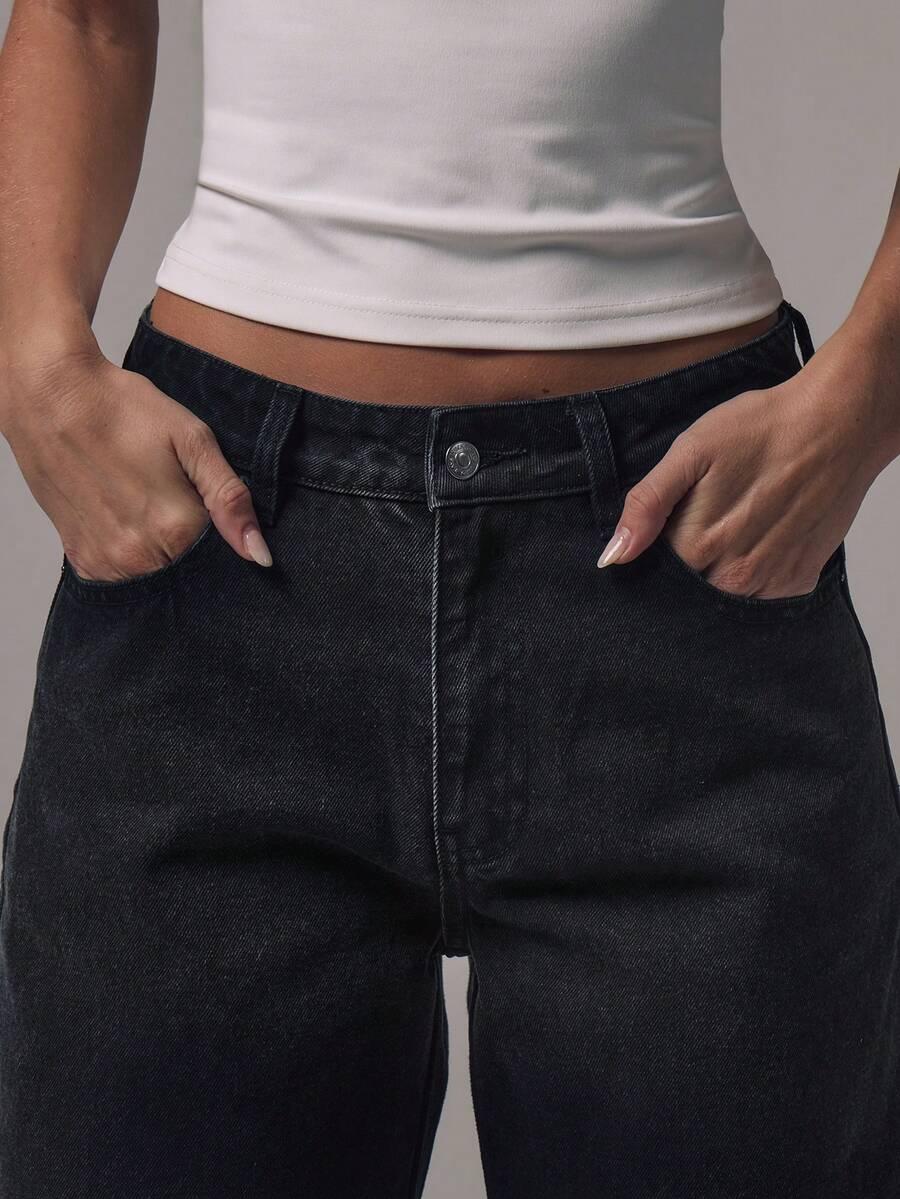 CZARNE SPODNIE JEANS