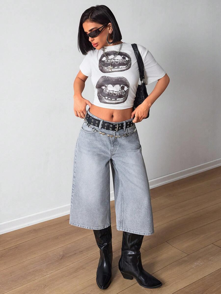 szare spodenki jeans