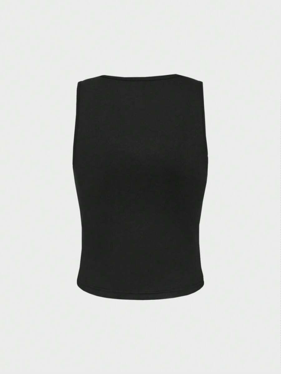 CZARNY TOP KORONKA