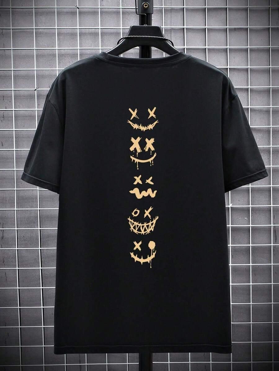 CZARNY T-SHIRT okrągły dekolt
