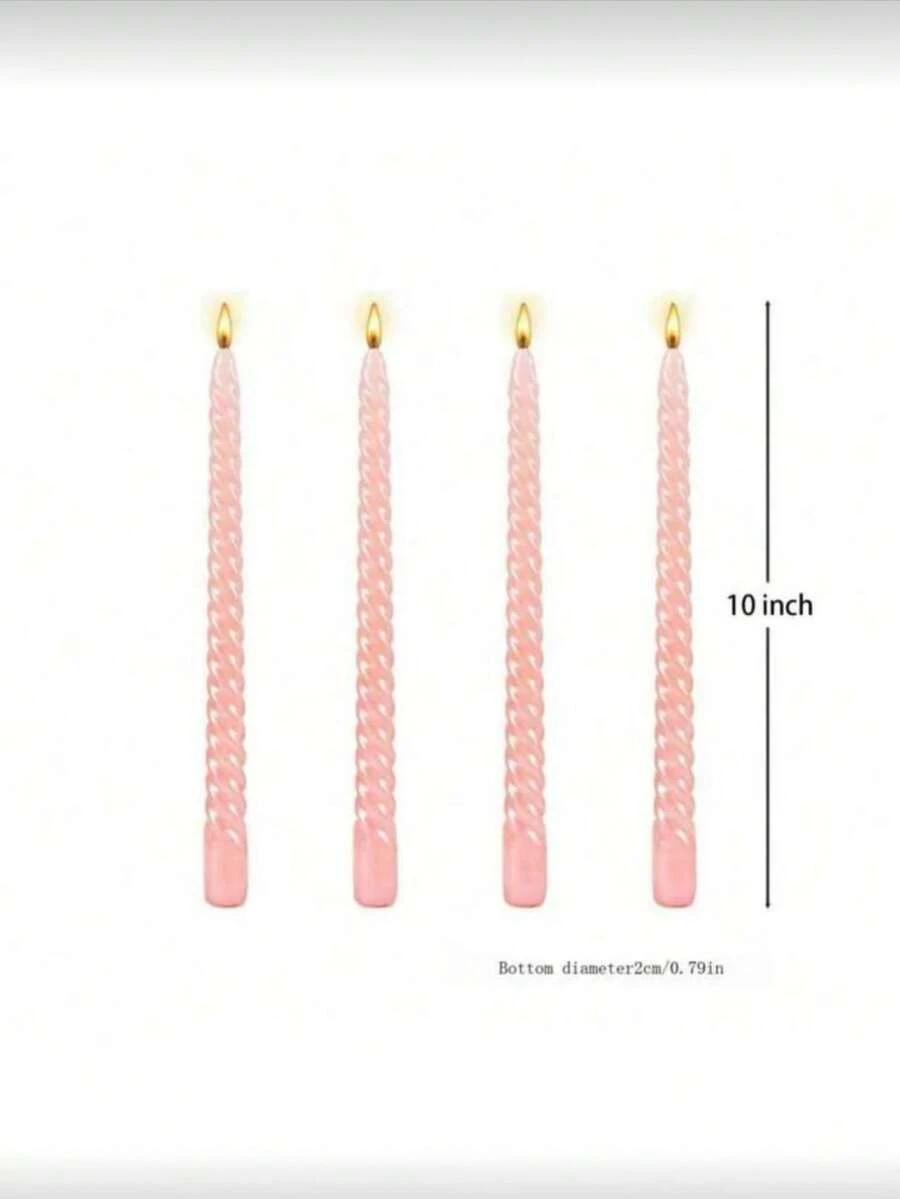 różowe świece 3-pack