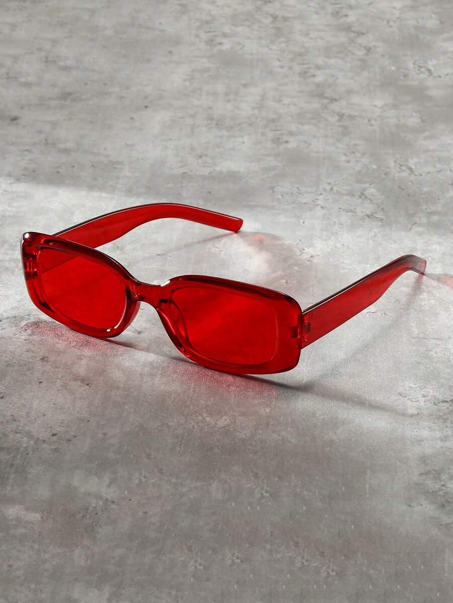 czerwone okulary casual
