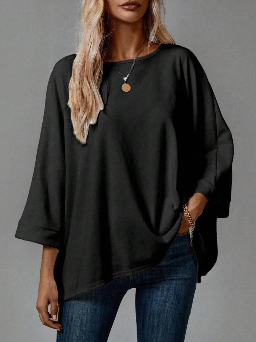 czarna BLUZKA OVERSIZe