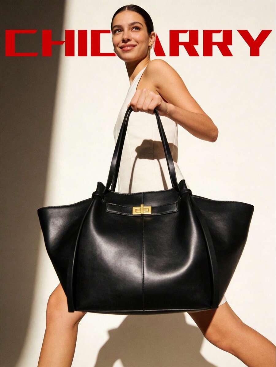 czarna torba imitacja skóry 