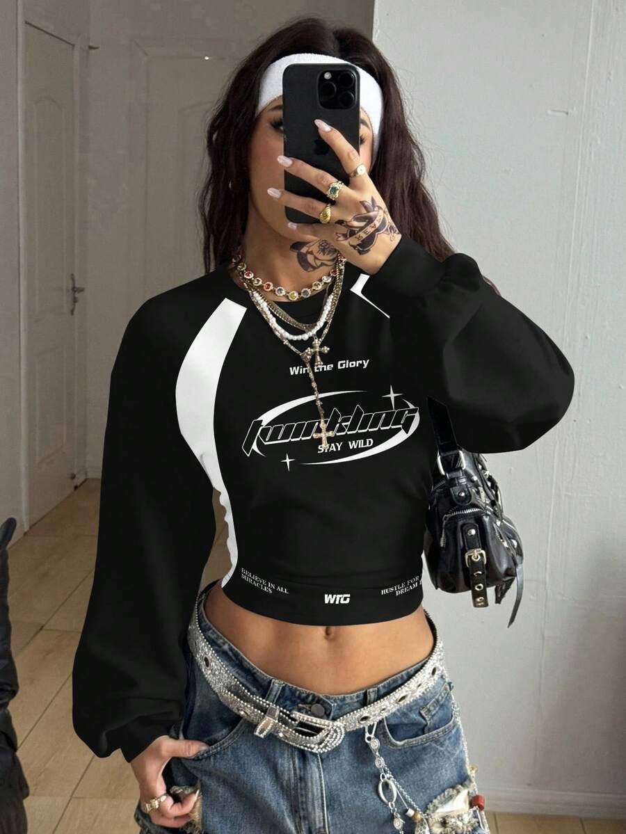 czarna bluza nadruk 