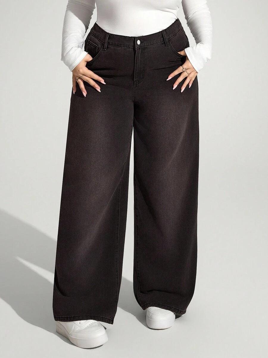 SZEROKIE SPODNIE JEANS