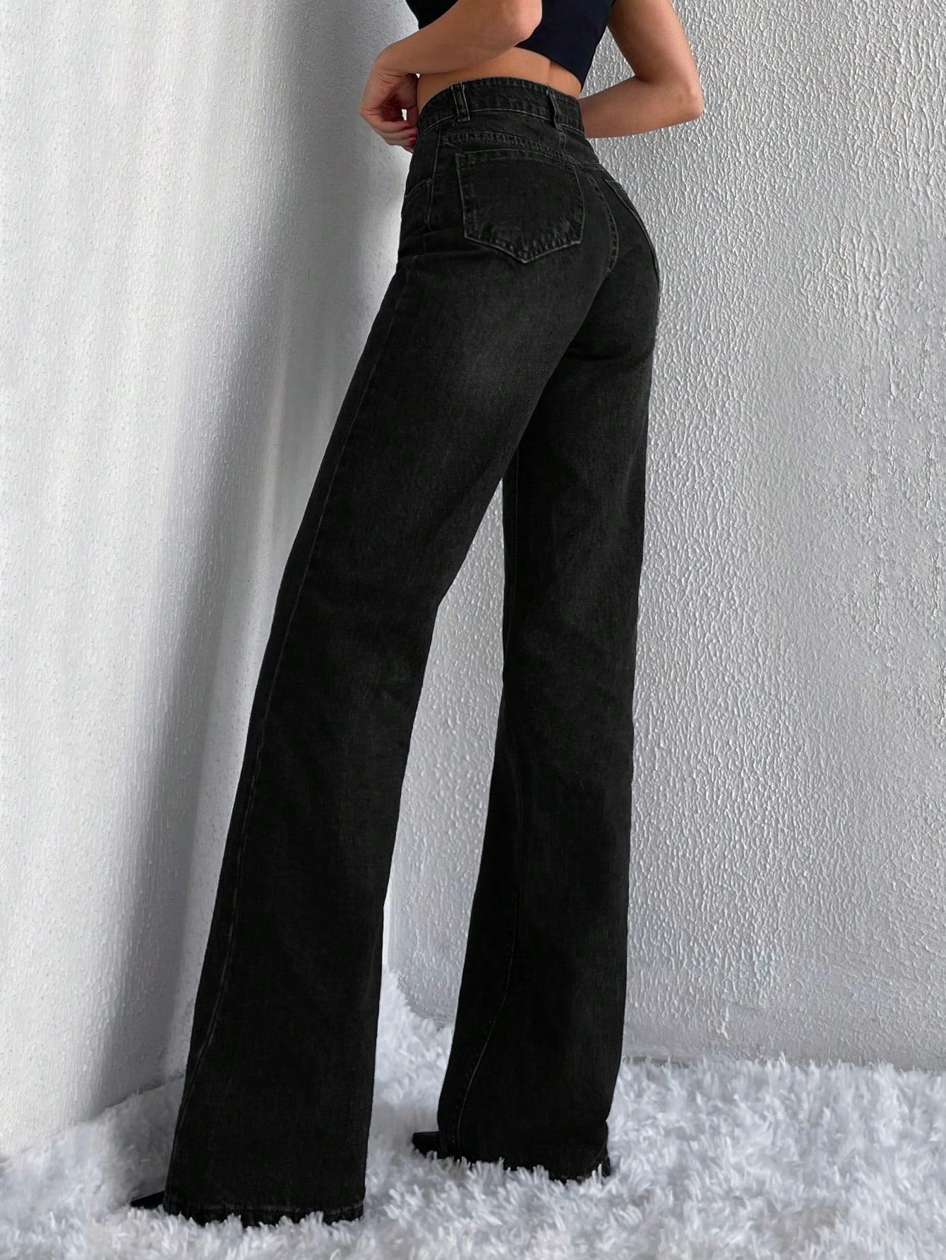 CZARNE SPODNIE JEANS