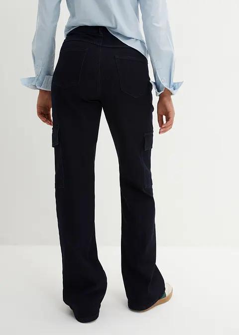 GRANATOWE SPODNIE JEANS KIESZENIE