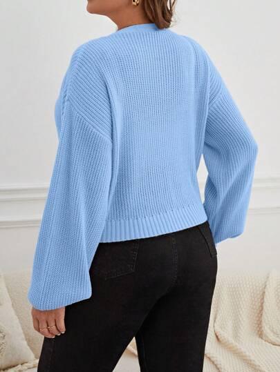 NIEBIESKI SWETER GUZIKI