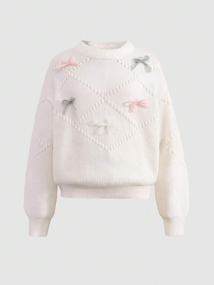 sweter kokardki spódnica komplet dzianina 