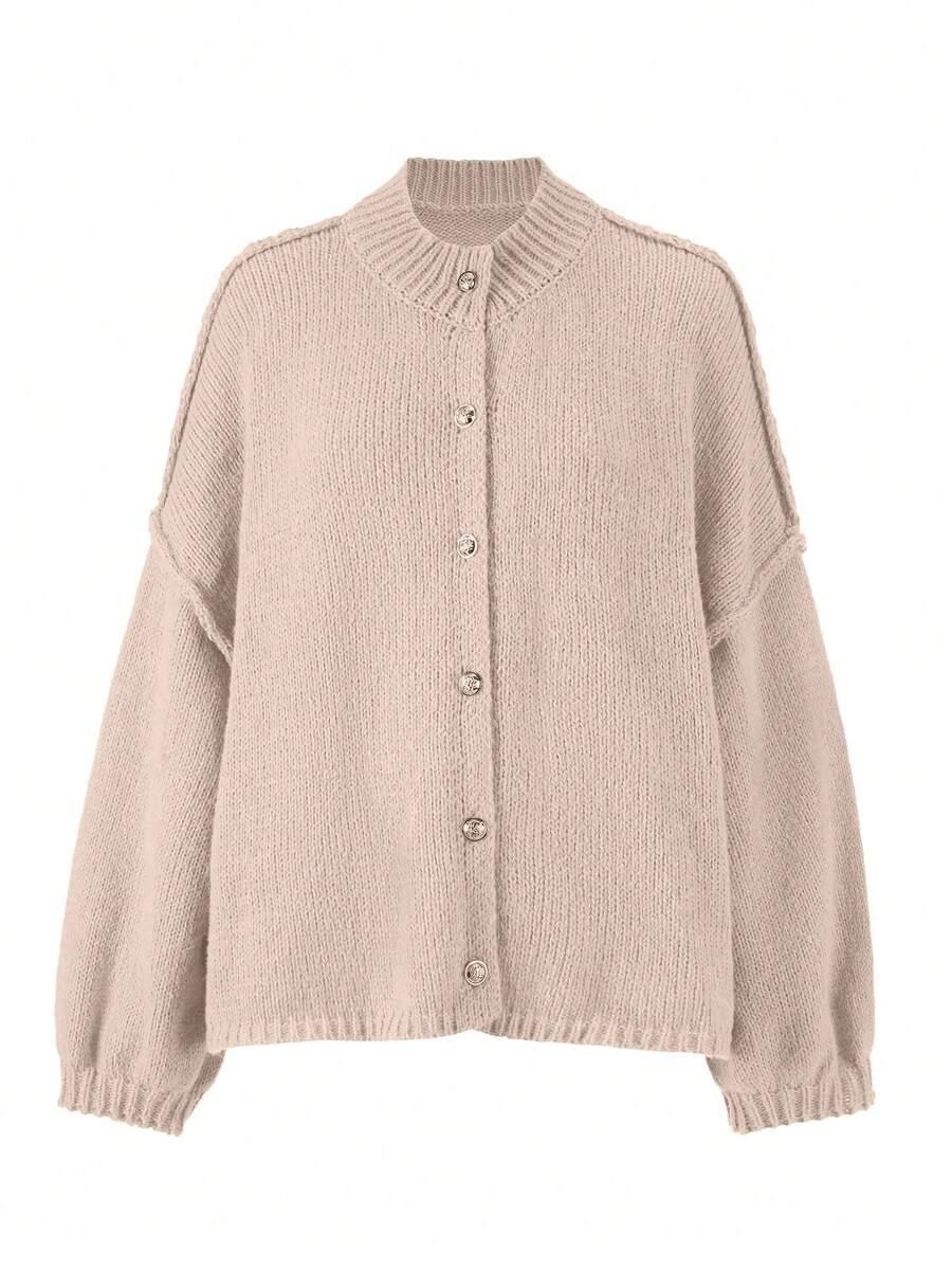BEŻOWY SWETER KARDIGAN GUZIKI