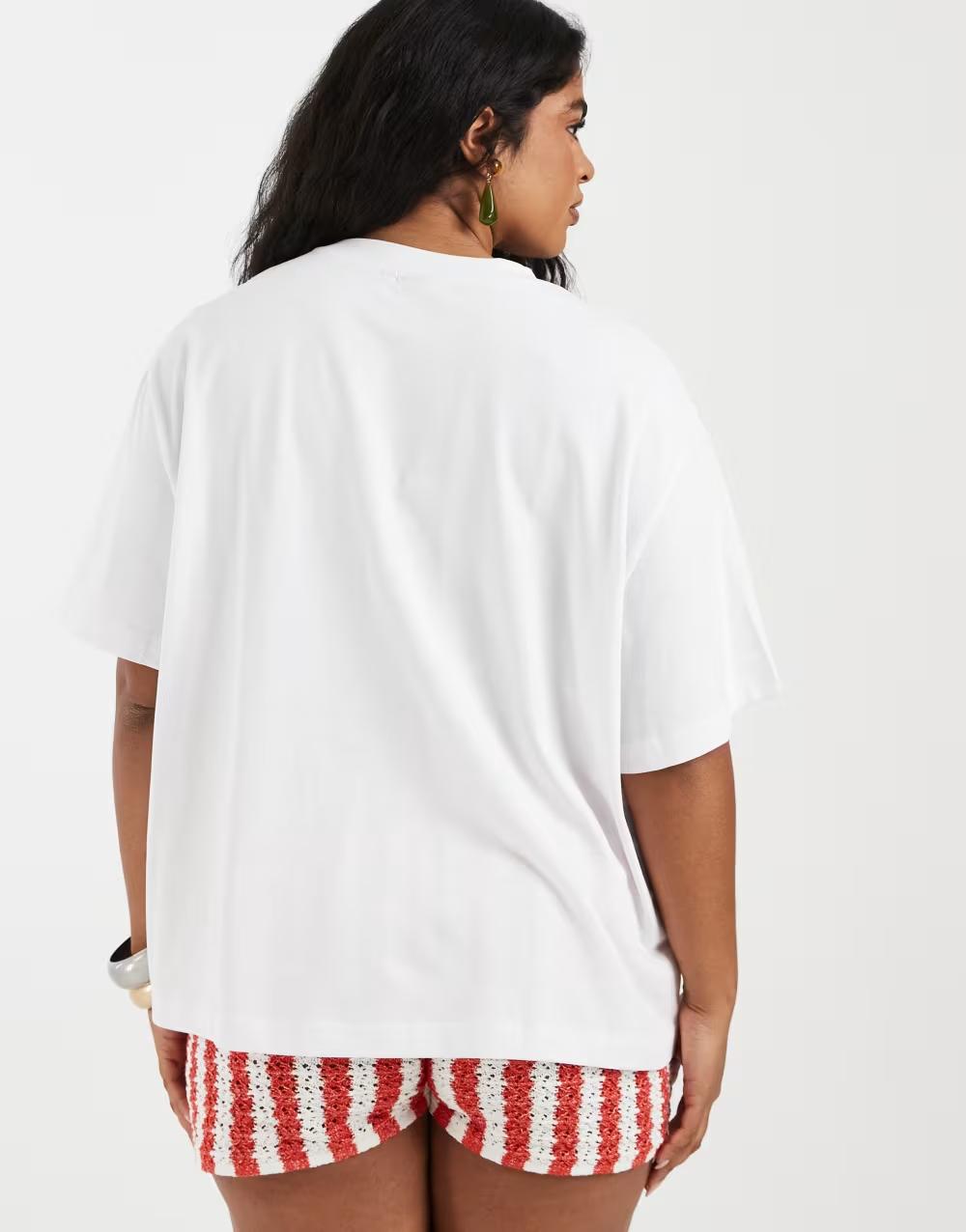 biały T-SHIRT NADRUK