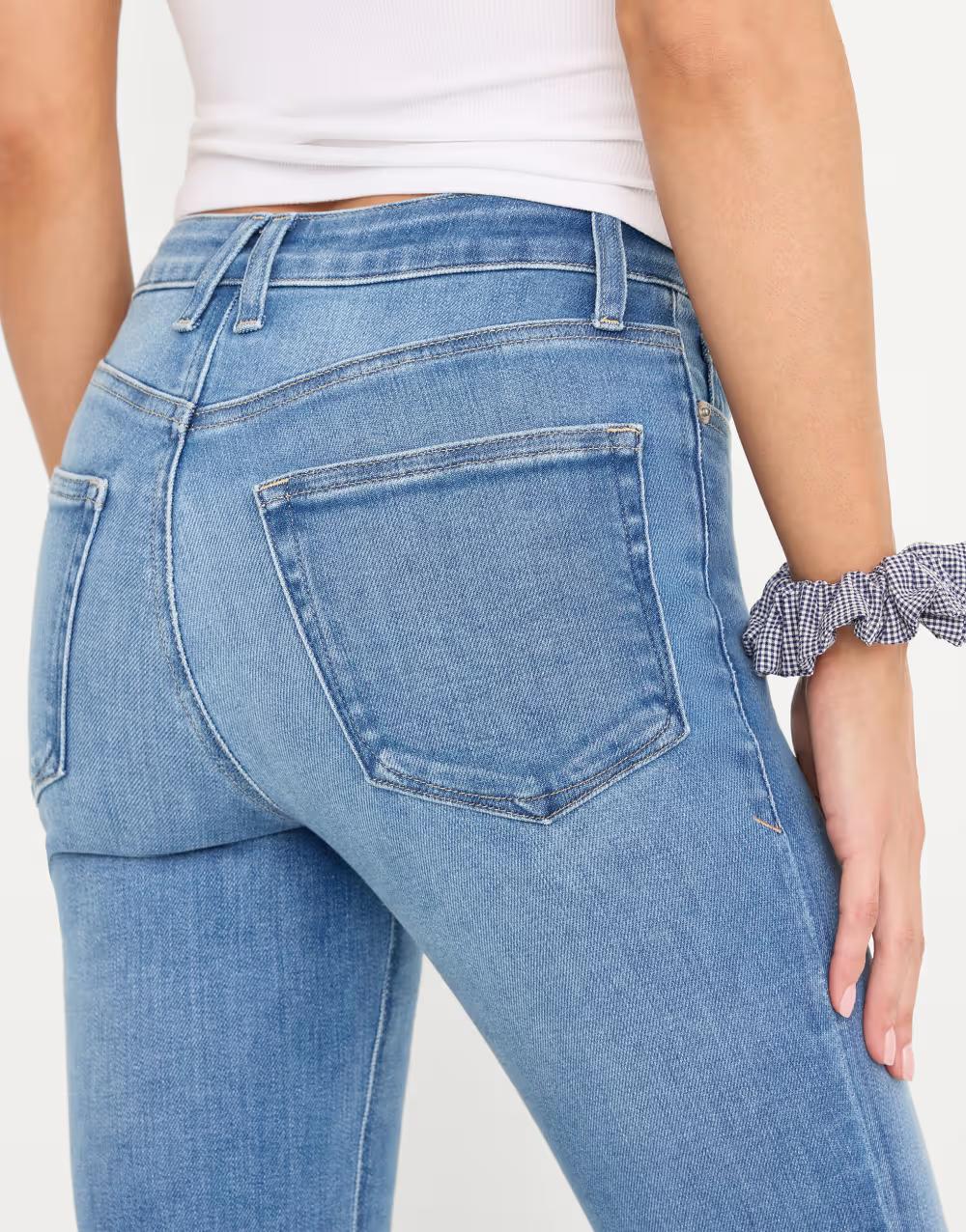 NIEBIESKIE SPODNIE JEANS bootcut WYSOKI STAN
