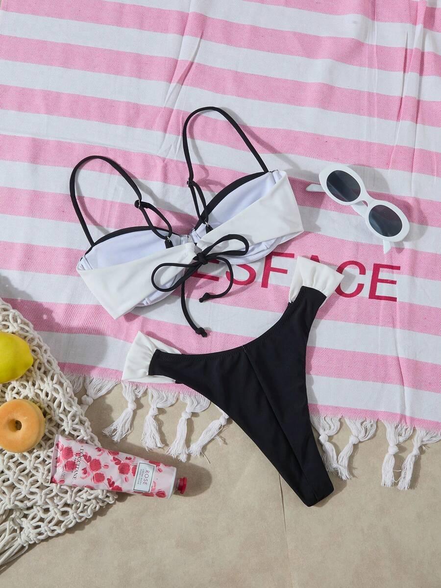 DWUCZĘŚCIOWY STRÓJ KĄPIELOWY KONTRAST