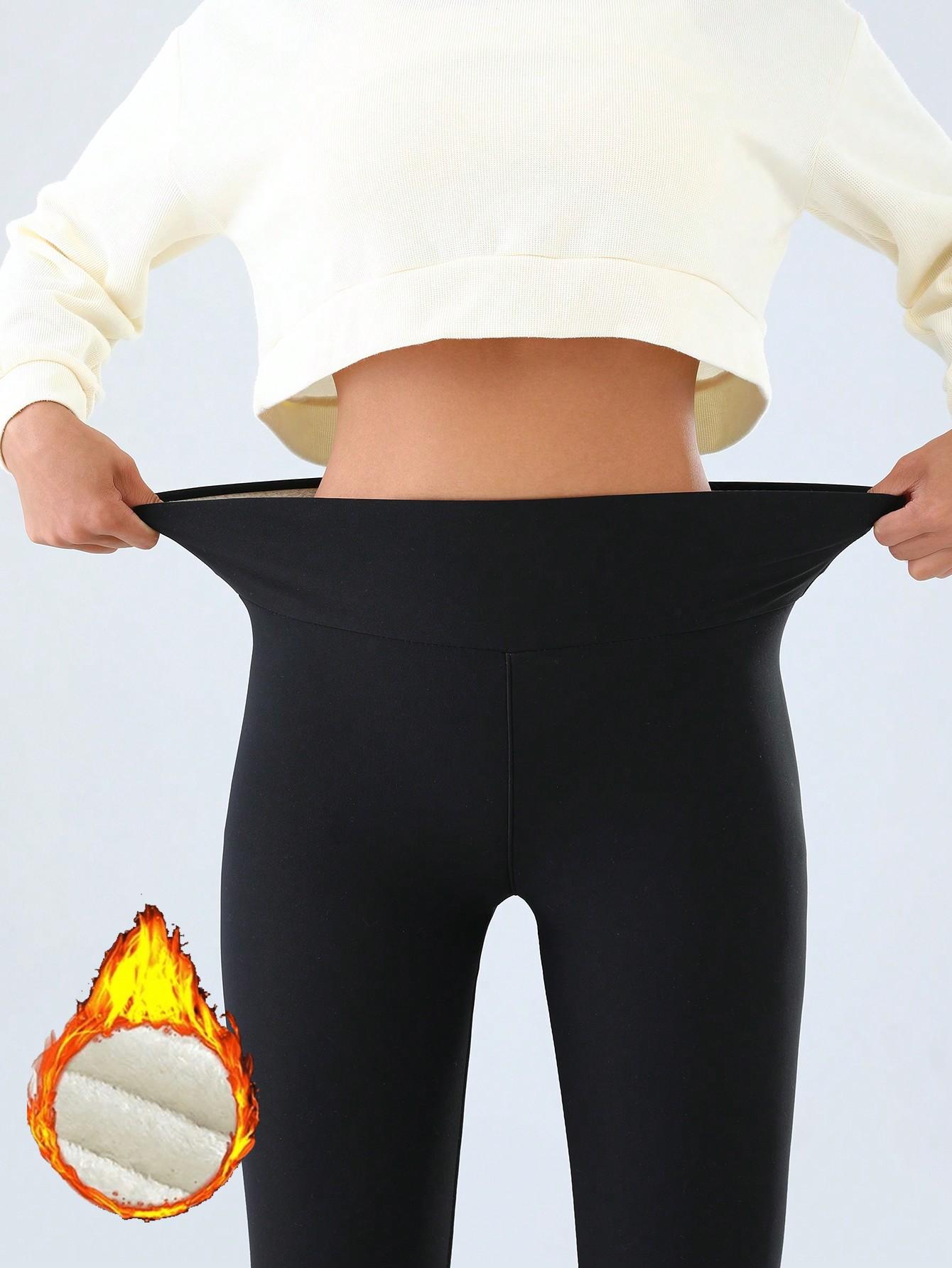CZARNE OCIEPLANE LEGGINSY