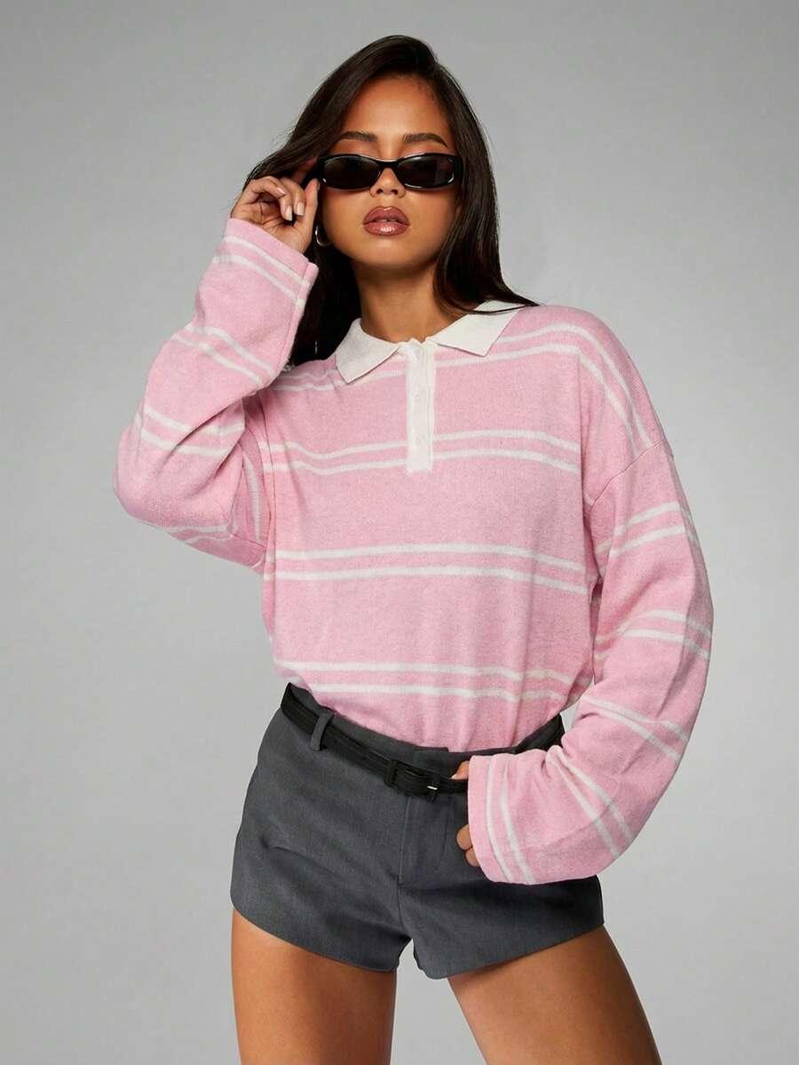 sweter w paski