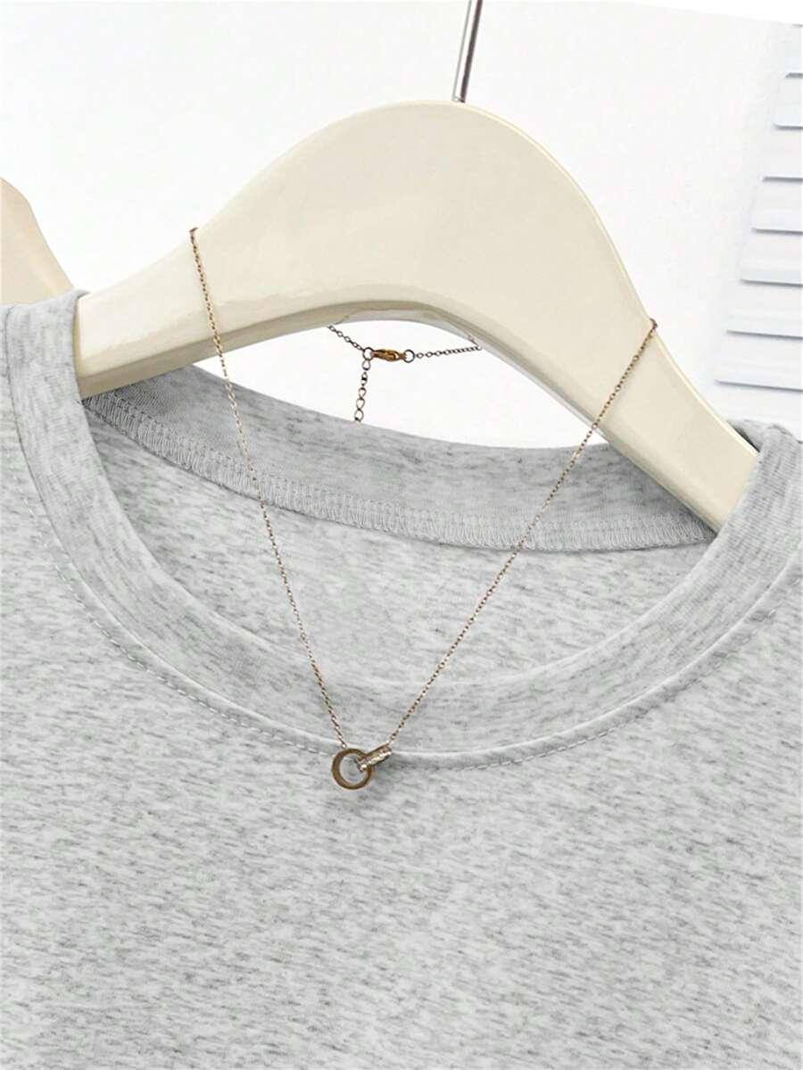 SZARY T-SHIRT HAFT