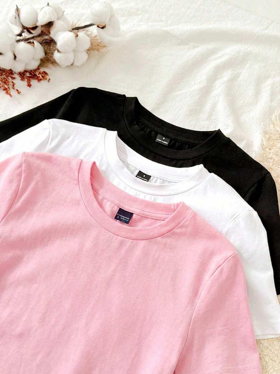 klasyczny gładki t-shirt 3-pack