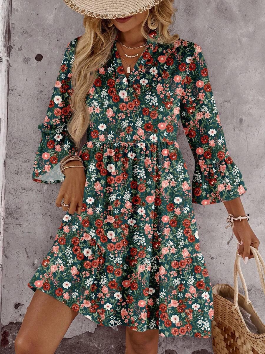 SUKIENKA MIDI ROZKLOSZOWANA BOHO 