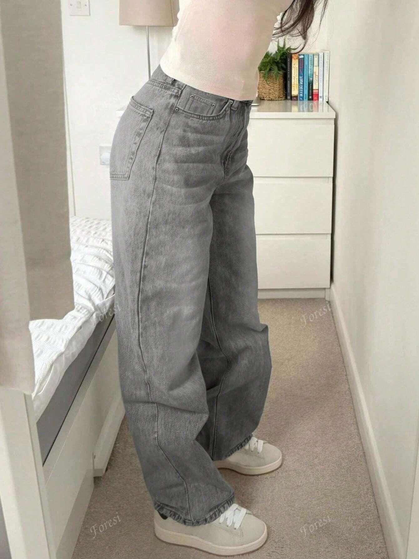 SZARE SPODNIE JEANS 
