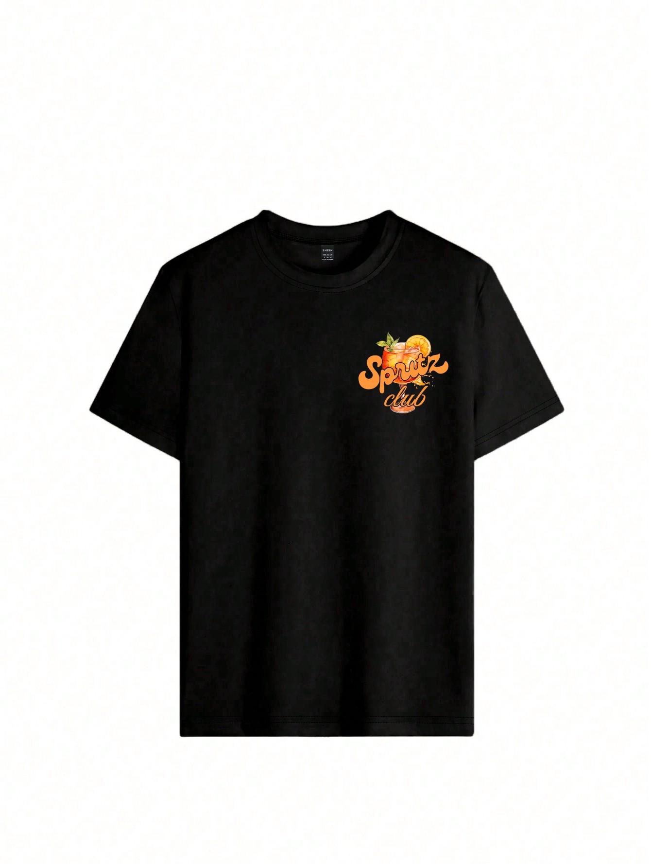czarny t-shirt print