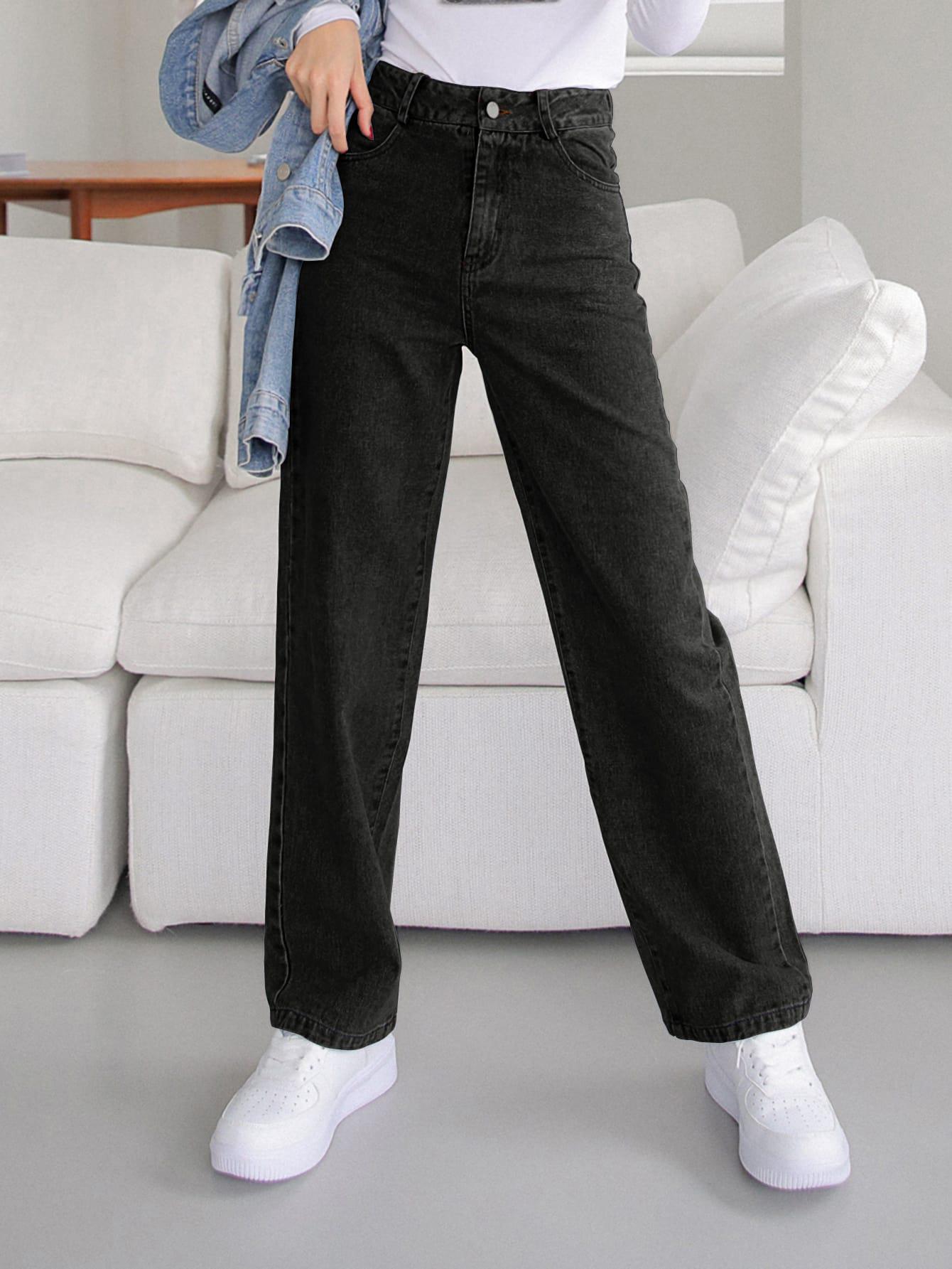 CZARNE SPODNIE JEANS