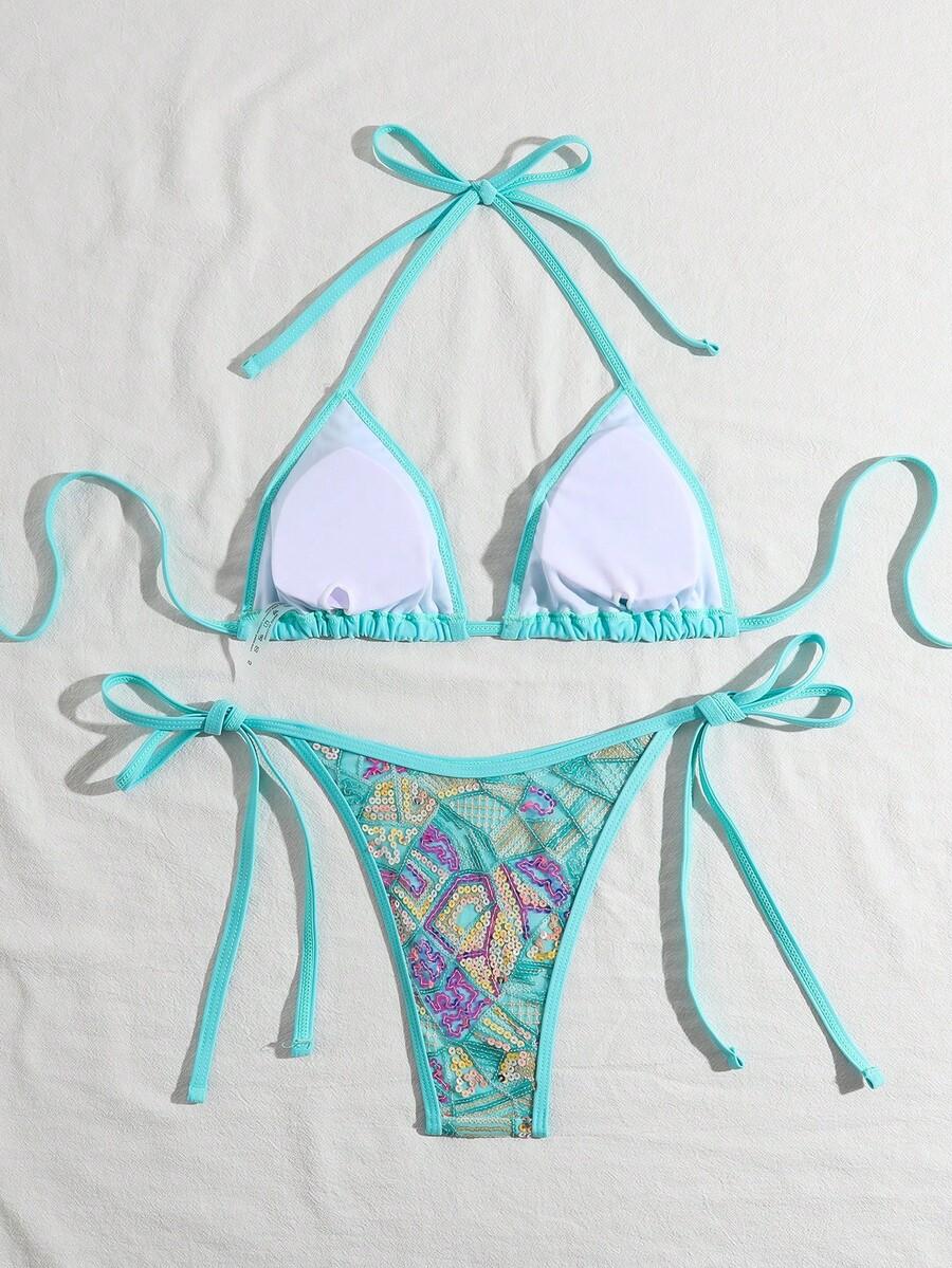 BIKINI DAMSKIE DWUCZĘŚCIOWE CEKINY