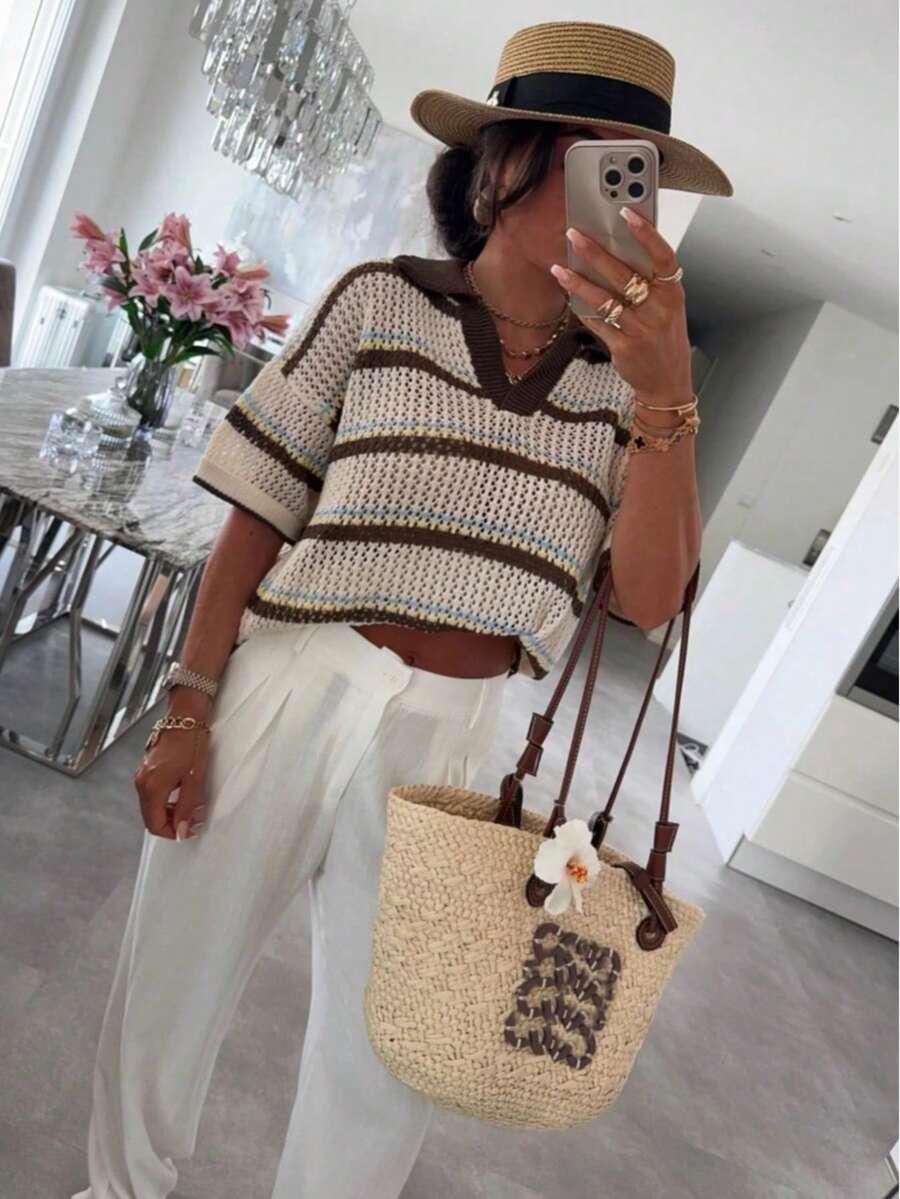 sweter w paski
