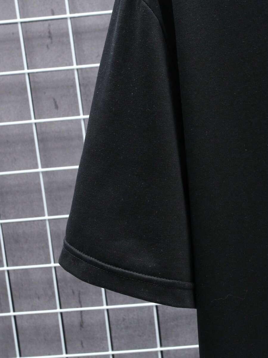 CZARNY T-SHIRT PRINT