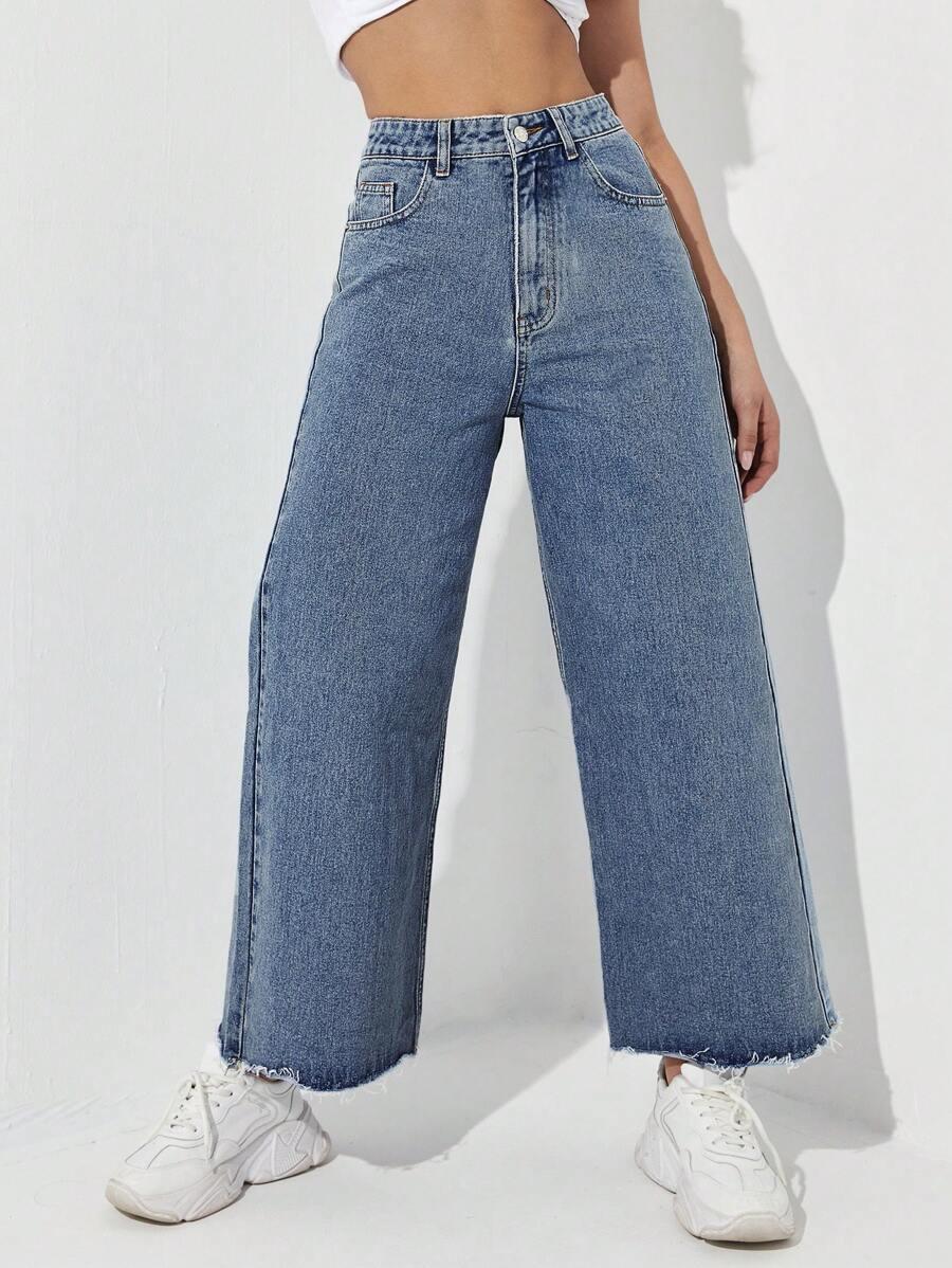 spodnie szeroka nogawka jeans