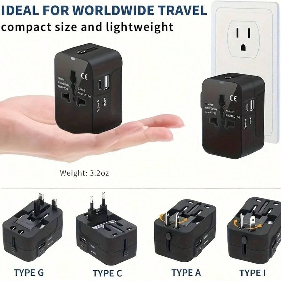 czarny adapter do gniazdka 1szt.