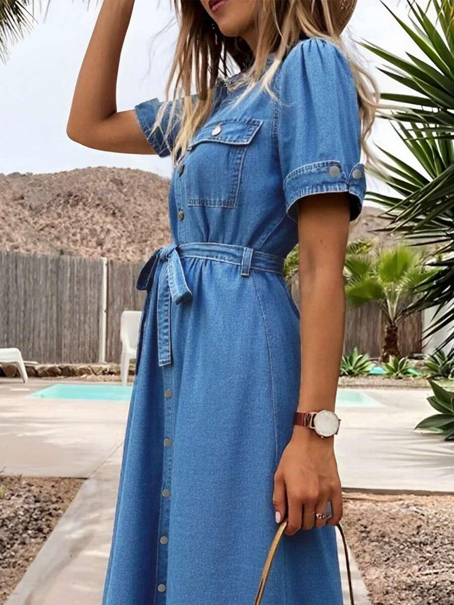NIEBIESKA SUKIENKA JEANS