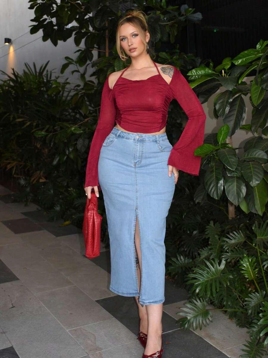 NIEBIESKA SPÓDNICA JEANS