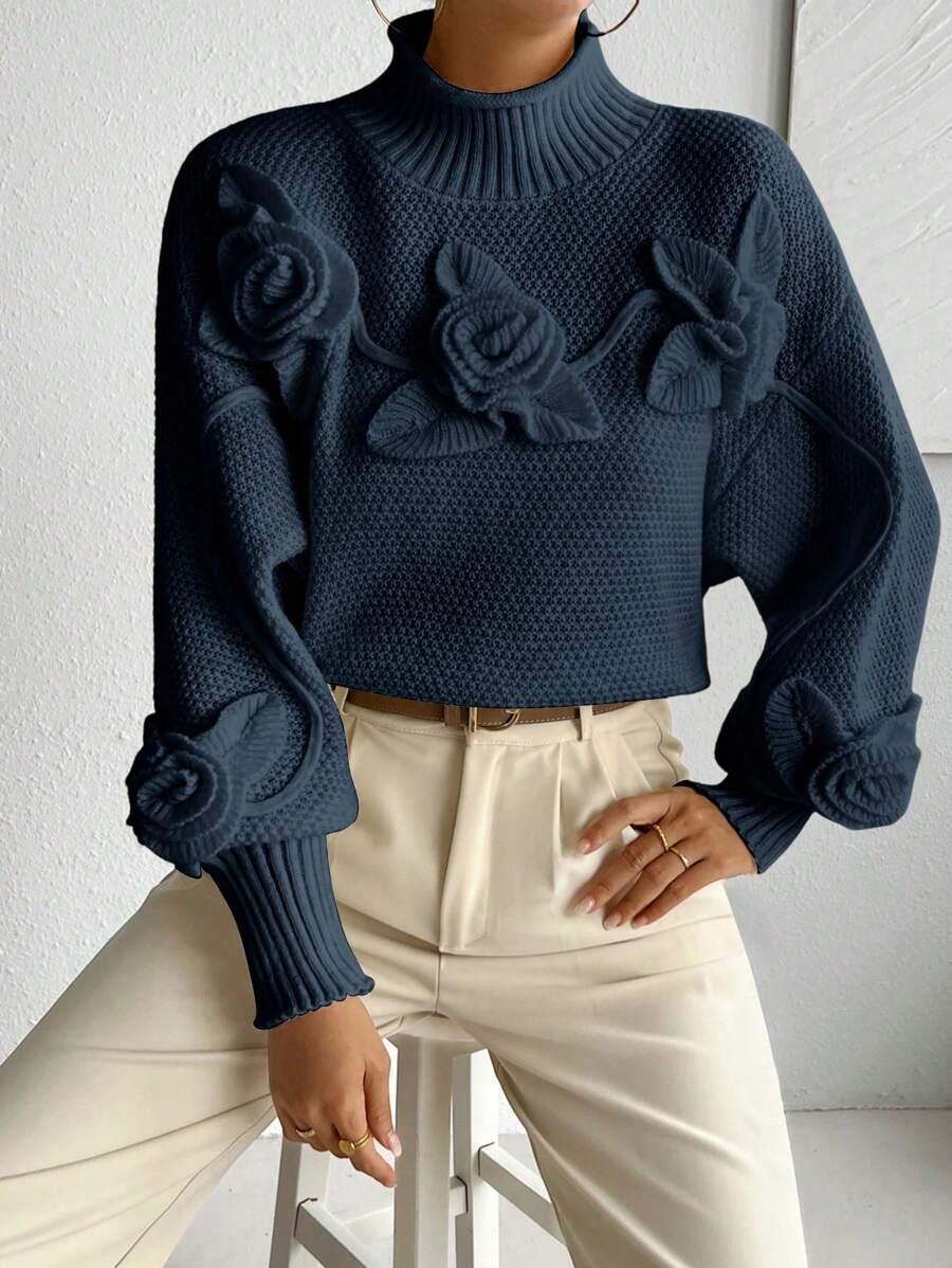 granatowy sweter stójka