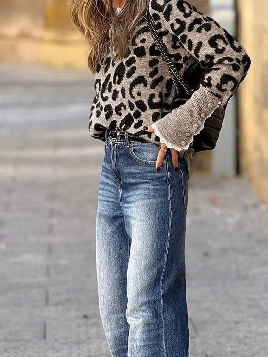 SWETER ANIMAL PRINT KORONKA 