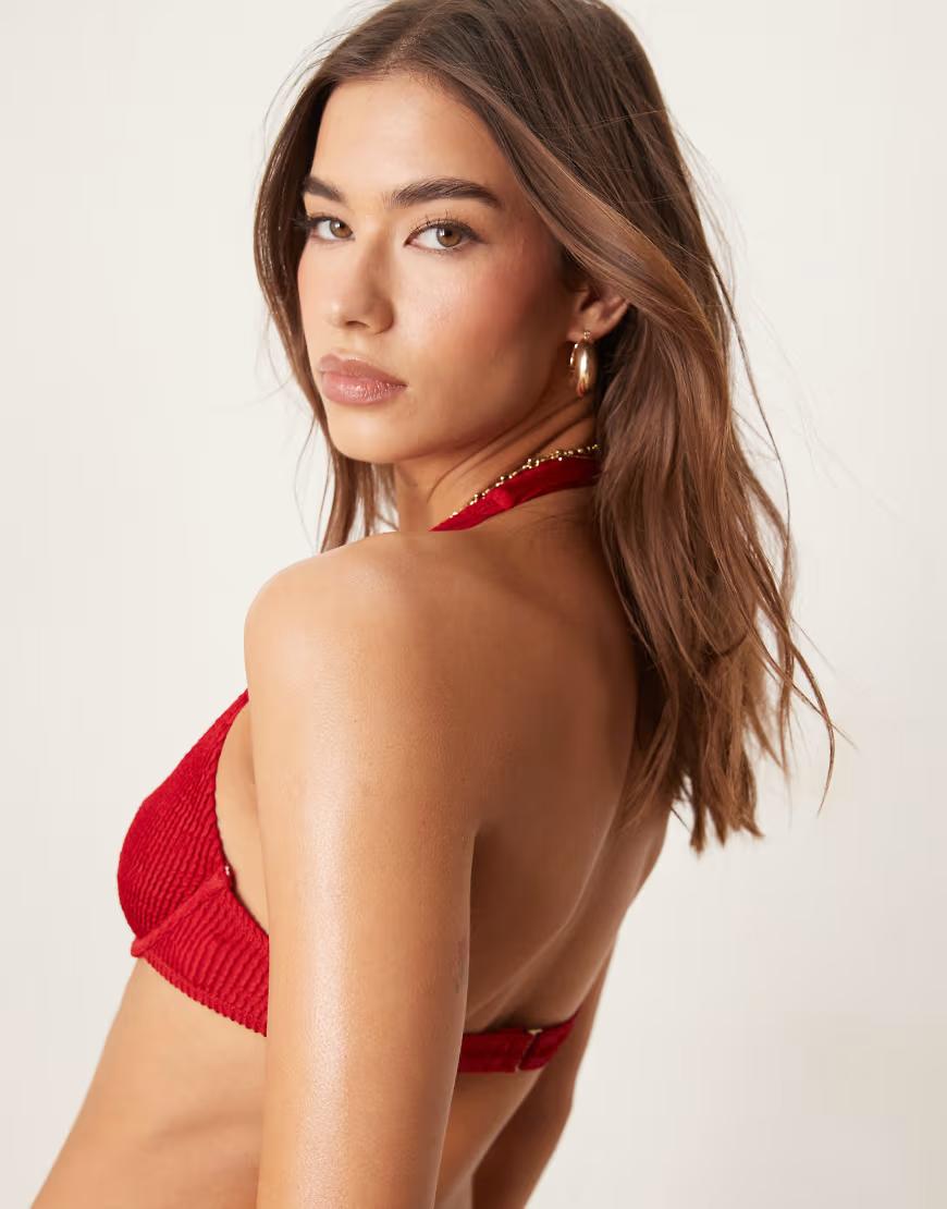 CZERWONA GÓRA OD BIKINI WIĄZANIE