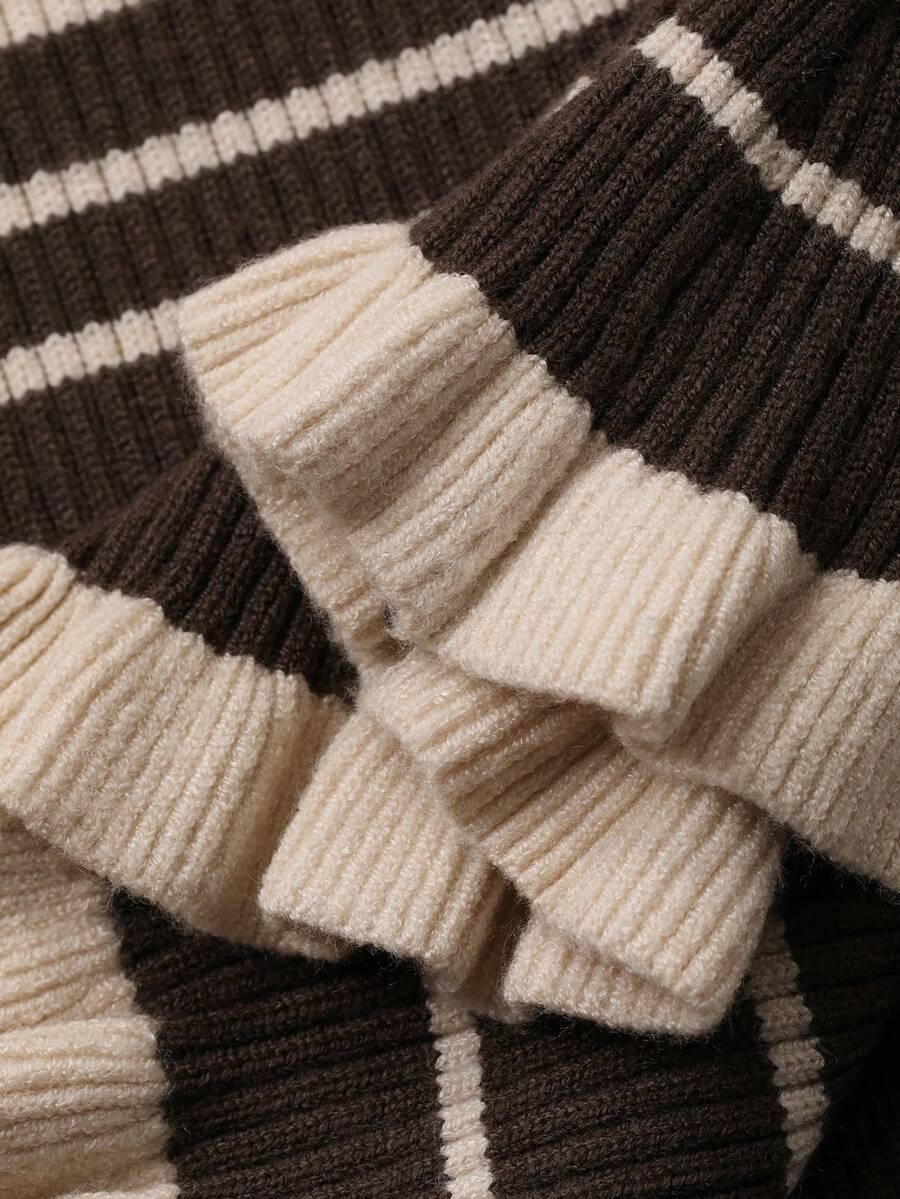 sweter w paski guziki