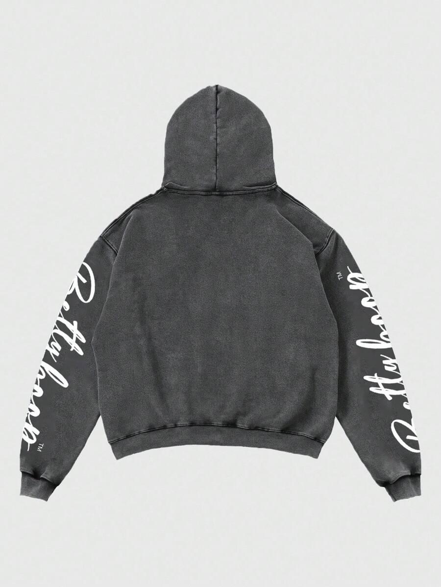 BLUZA Z KAPTUREM NADRUK