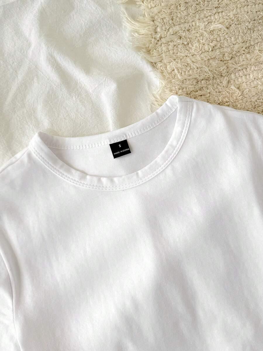 KLASYCZNY GŁADKI BIAŁY T-SHIRT BASIC