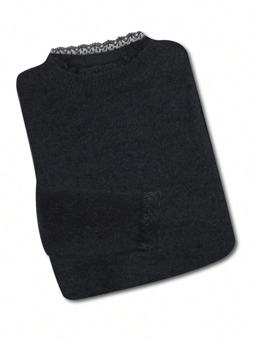 CZARNY SWETER KORONKA