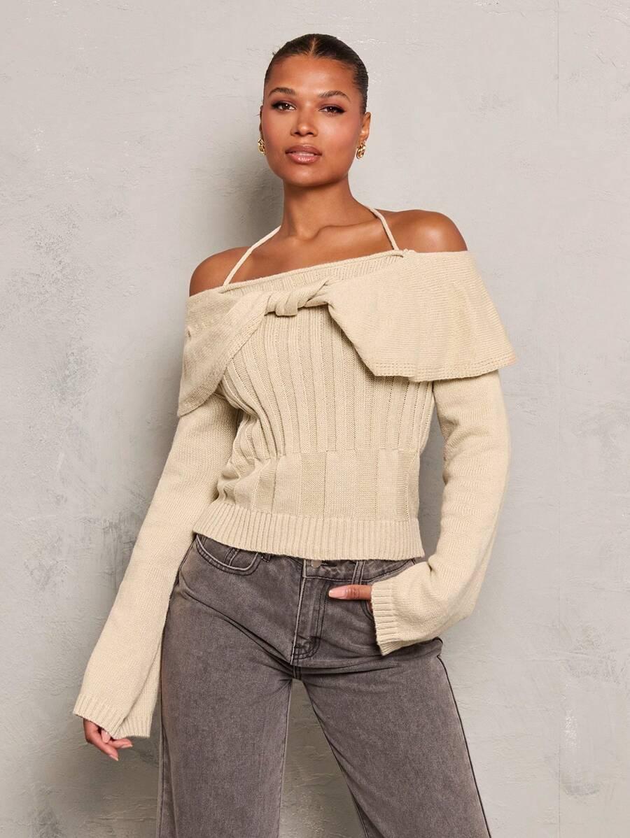  SWETER DAMSKI Z ODKRYTYMI RAMIONAMI 