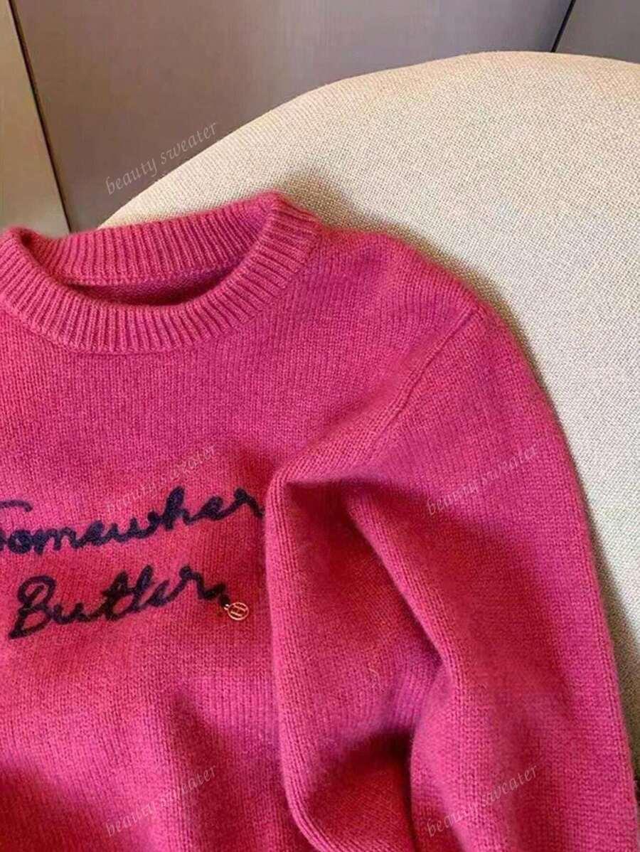 RÓŻOWY SWETER HAFT
