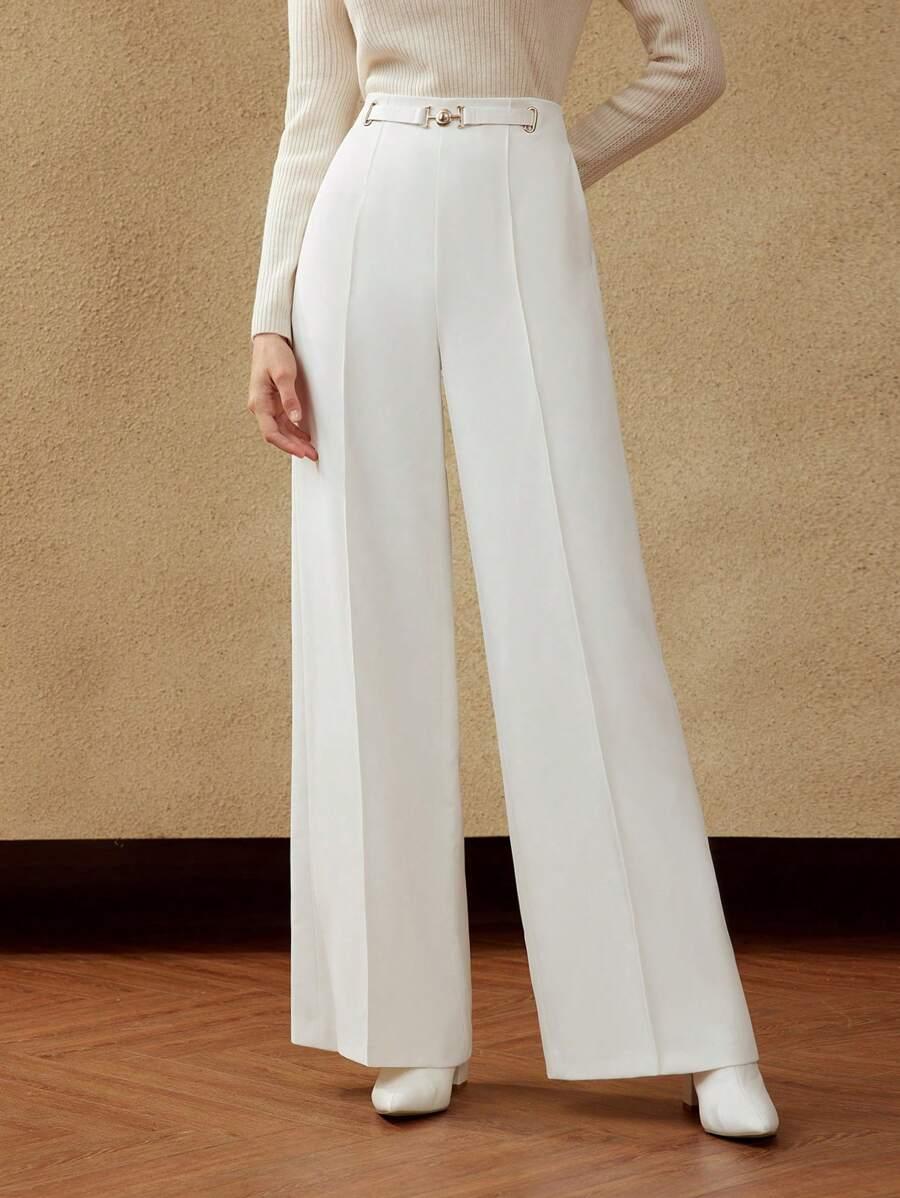 ELEGANCKIE BIAŁE SPODNIE 
