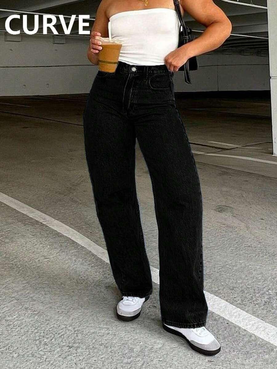 CZARNE SPODNIE JEANS