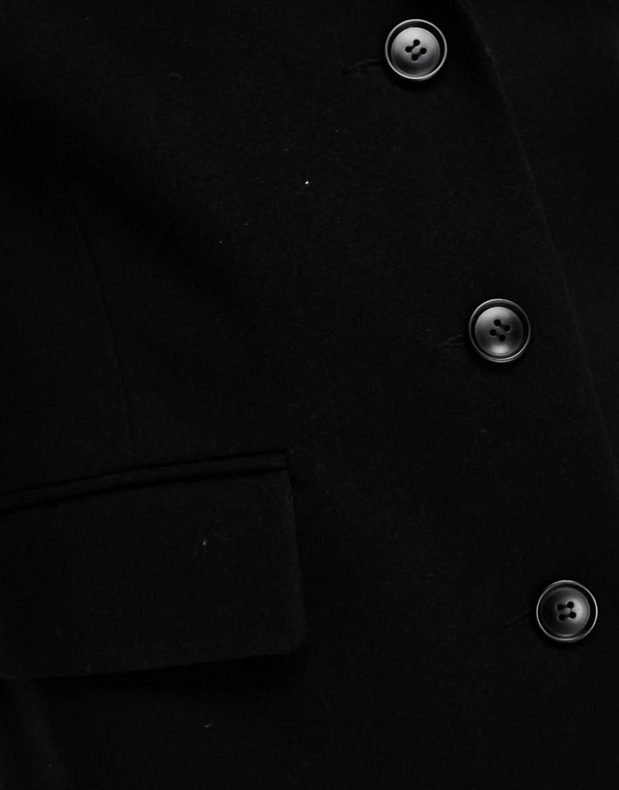 czarny klasyczny jednorzędowy płaszcz