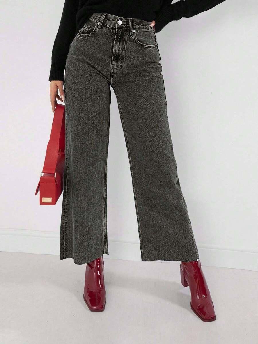 SZARE SPODNIE JEANS